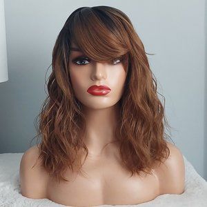 Ombre Synthetic Wig with Bangs